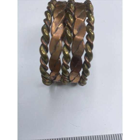 Copper & Metal Cuff Bracelet Twisted Braided 1" Wide - Picture 5 of 6